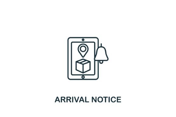 Arrival Notice Icon: A Versatile Graphic for Crafters