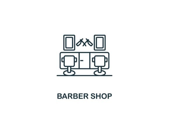 Barber Shop Icon: A Versatile Graphics Asset for Local Brands