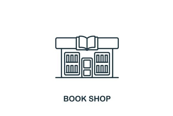 Book Shop Icon: A Versatile Graphic for Branding