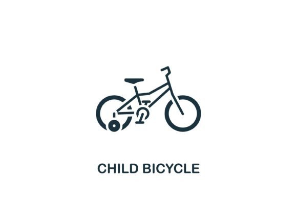Child Bicycle Icon: A Versatile Graphic for Creative Sellers