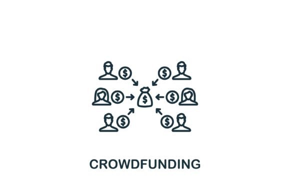 Crowdfunding Icon: A Versatile Graphic for Digital Sellers