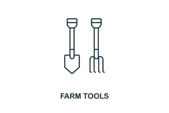 Farm Tools Icon: Graphics for Local Branding