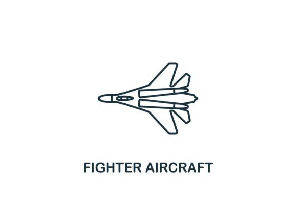 Fighter Aircraft Icon: A Bold Graphics Asset for Crafters