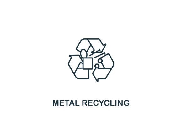 Metal Recycling Icon: A Versatile Graphic for Creative Projects