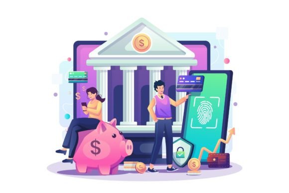 Online Banking Illustration: A Modern Graphics Asset
