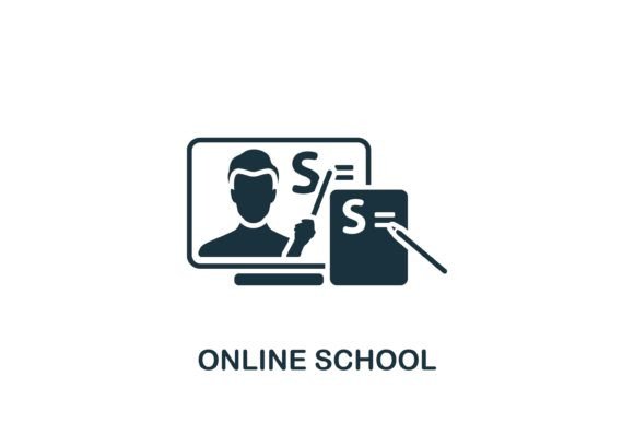 Online School Icon: A Modern Graphics Asset for Publishers