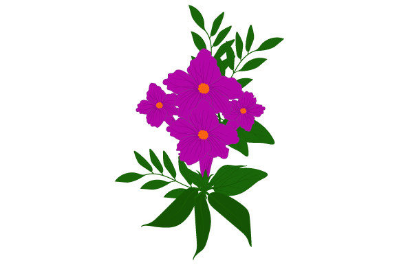 Purple Color Flower Illustration for Creative Graphics