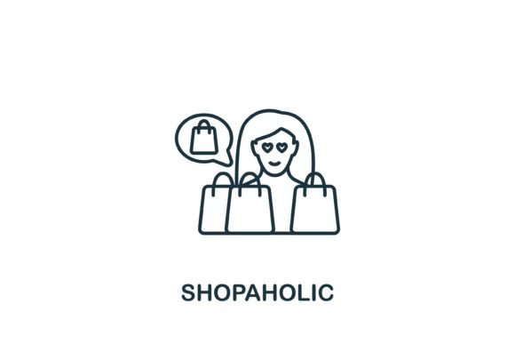 Shopaholic Icon: A Versatile Graphic for Creative Sellers