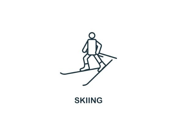 Skiing Icon: A Versatile Addition to Graphics and Icons
