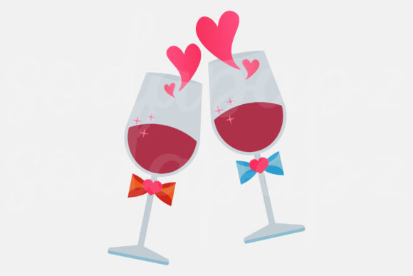 Valentines - Champagne Glass Toast: A Versatile Icon for Branding