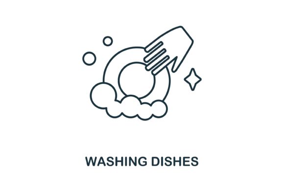 Washing Dishes Icon: Graphics for Crafters